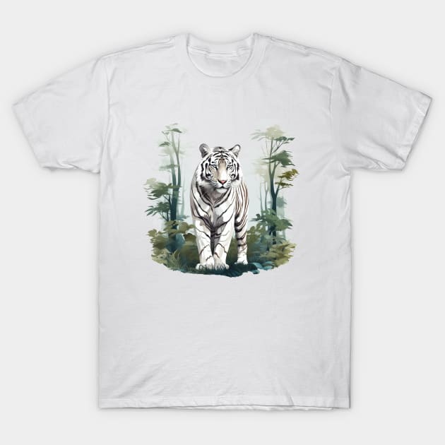 White Tiger From India T-Shirt by zooleisurelife